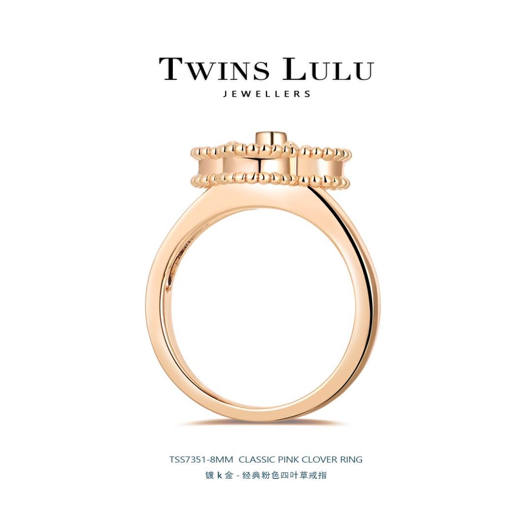 TWINS LULU洗練された贅沢ラッキーピンク四つ葉クローバーセットファッションコーデプレゼント