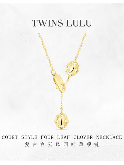 TWINS LULU上品アクセサリークローバーネックレスプレゼントファッションコーデ