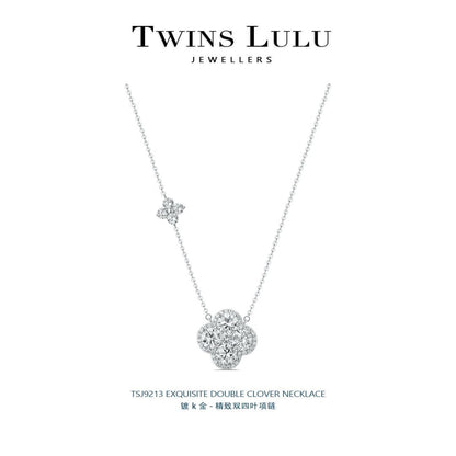 TWINS LULU幸運の四つ葉クローバーネックレスロマンチックプレゼント