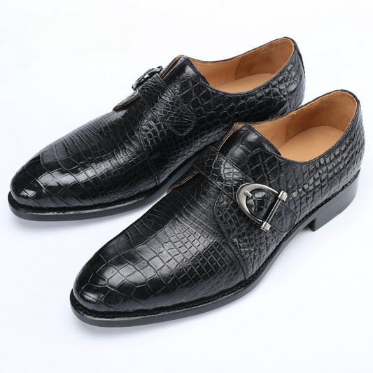 Crocodile Belly Skin Genuine Leather Men's Leather Shoes Business Casual Men Shoes 