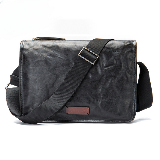 Men's Shoulder Bag Genuine Cowhide Leather Fashion Hand-held Crossbody Bag for Men 