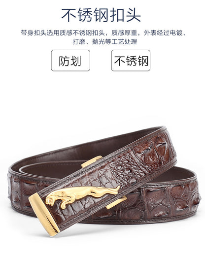 Thai Siamese Crocodile Skin Belt Men's Genuine Leather Business Casual Men's Belt Gift Present 