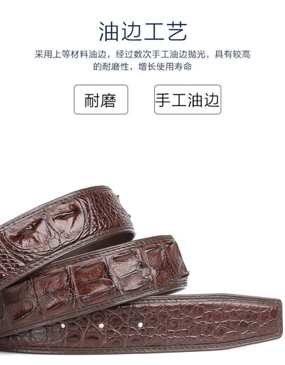 Thai Siamese Crocodile Skin Belt Men's Genuine Leather Business Casual Men's Belt Gift Present 