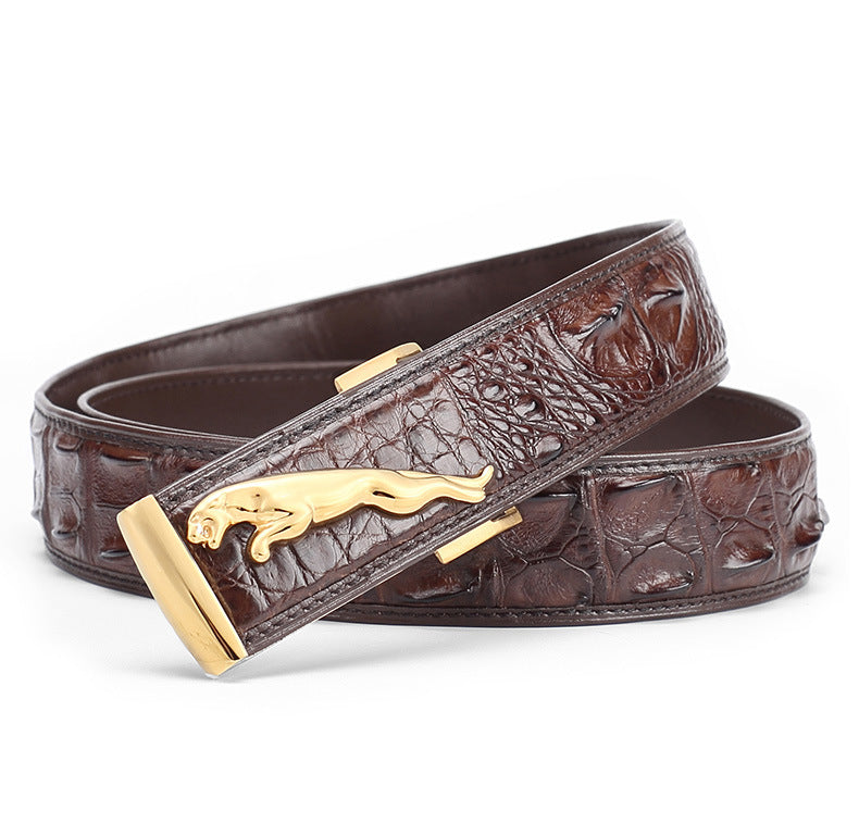 Thai Siamese Crocodile Skin Belt Men's Genuine Leather Business Casual Men's Belt Gift Present 