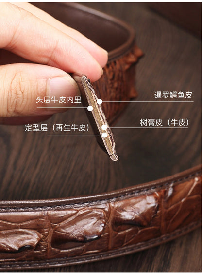 Thai Siamese Crocodile Skin Belt Men's Genuine Leather Business Casual Men's Belt Gift Present 