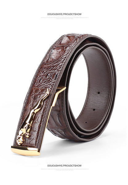 Thai Siamese Crocodile Skin Belt Men's Genuine Leather Business Casual Men's Belt Gift Present 