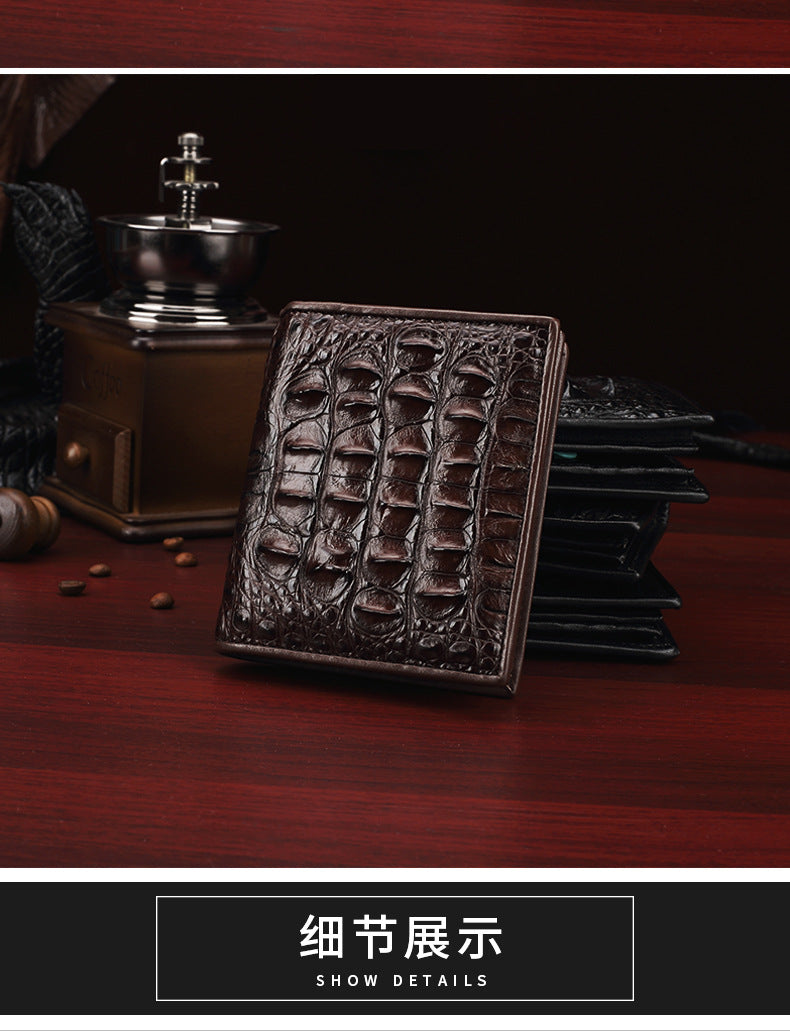 New Crocodile Skin Short Wallet Men's Wallet Genuine Leather Card Holder Business Casual High Quality Wallet 