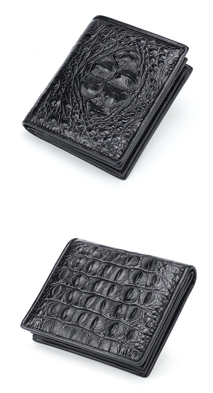 New Crocodile Skin Short Wallet Men's Wallet Genuine Leather Card Holder Business Casual High Quality Wallet 