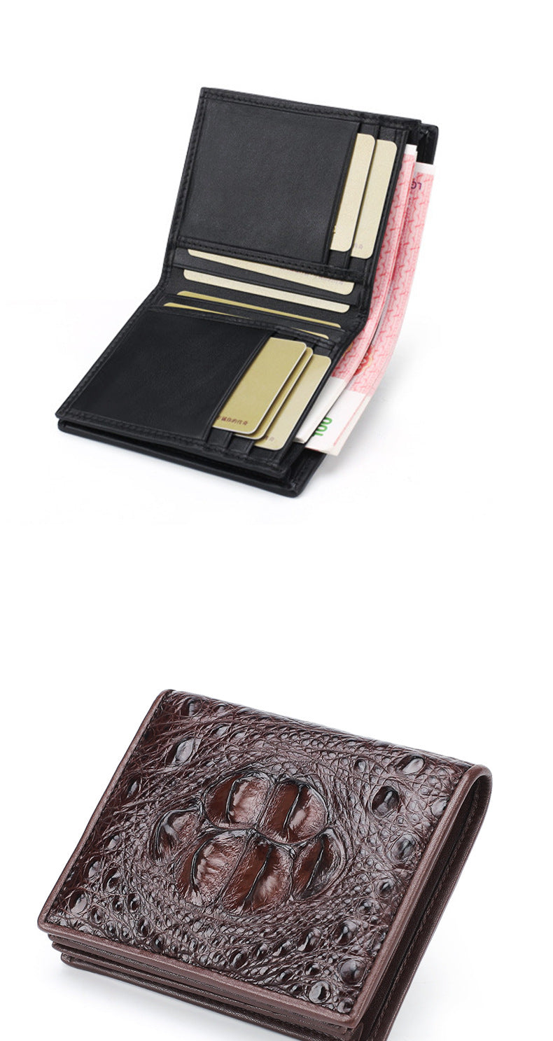 New Crocodile Skin Short Wallet Men's Wallet Genuine Leather Card Holder Business Casual High Quality Wallet 