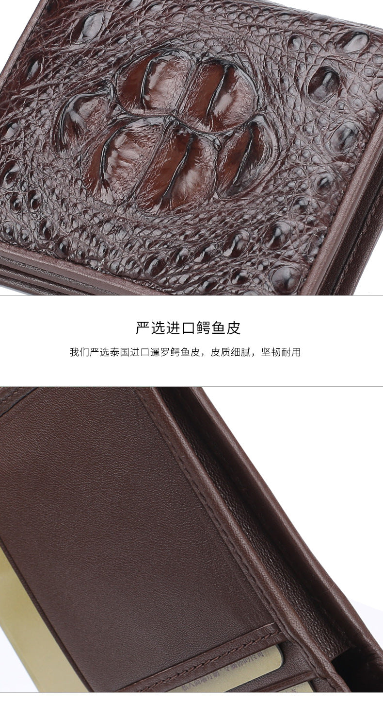 New Crocodile Skin Short Wallet Men's Wallet Genuine Leather Card Holder Business Casual High Quality Wallet 