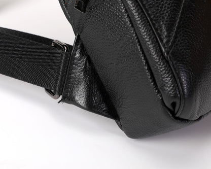 Men's Bust Bag Genuine Cowhide Leather Fashion Casual Sports Men's Crossbody Bag Shoulder Bag 