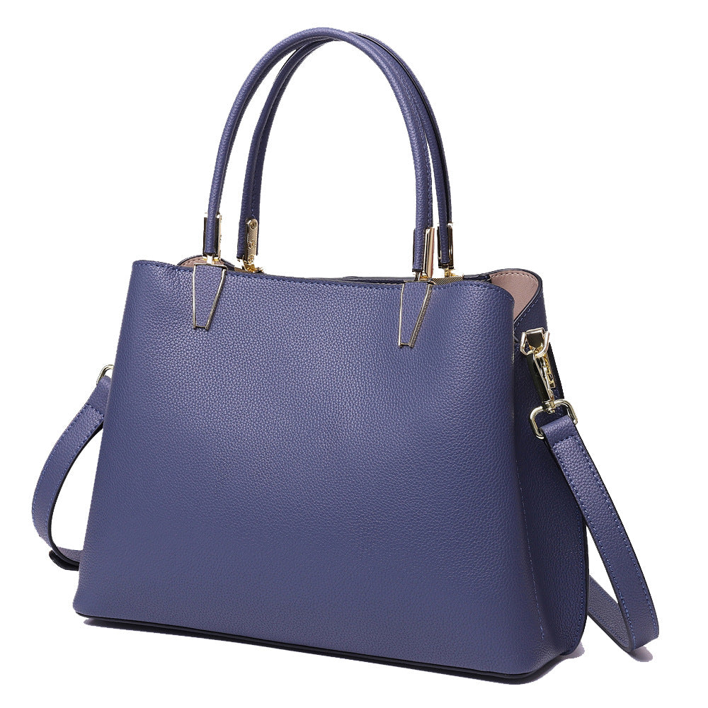 Stylish ladies handbag simple genuine leather shoulder bag diagonal bag simple commuting OL