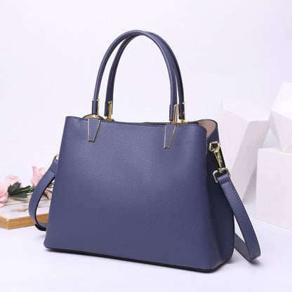 Stylish ladies handbag simple genuine leather shoulder bag diagonal bag simple commuting OL