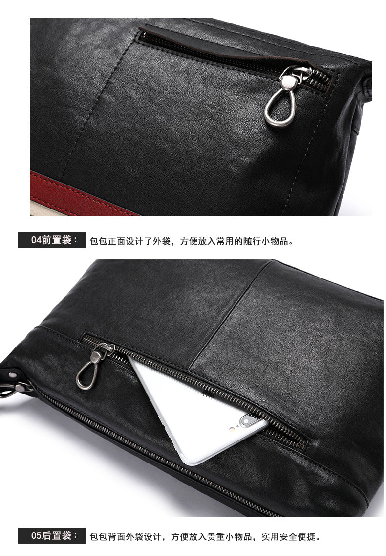 New Men's Shoulder Bag Made of Genuine Cowhide Leather Multifunctional Fashion Casual Large Capacity Crossbody Bag 