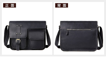 Men's Shoulder Bag Made of Genuine Cowhide Leather High Quality Vintage Large Capacity Men's Crossbody Bag Briefcase 