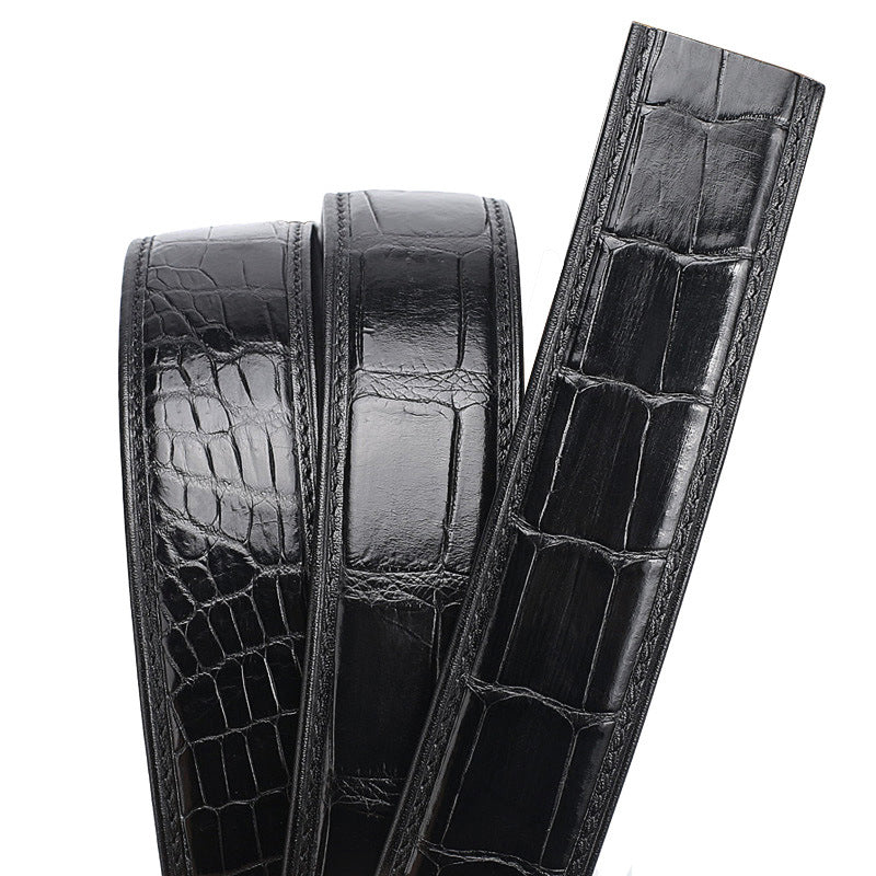 Crocodile Skin Belly Skin Men's Belt Without Buckle Genuine Leather Automatic Buckle Men Belt Without Buckle 