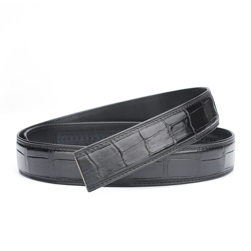 Crocodile Skin Belly Skin Men's Belt Without Buckle Genuine Leather Automatic Buckle Men Belt Without Buckle 