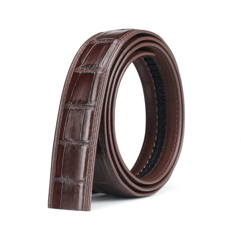 Crocodile Skin Belly Skin Men's Belt Without Buckle Genuine Leather Automatic Buckle Men Belt Without Buckle 