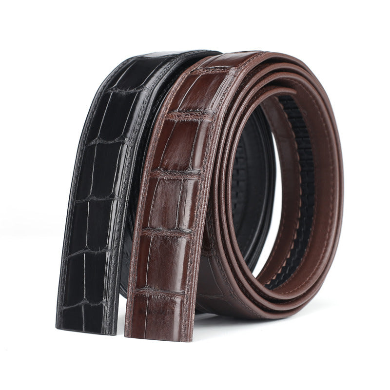 Crocodile Skin Belly Skin Men's Belt Without Buckle Genuine Leather Automatic Buckle Men Belt Without Buckle 