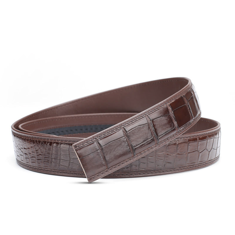 Crocodile Skin Belly Skin Men's Belt Without Buckle Genuine Leather Automatic Buckle Men Belt Without Buckle 