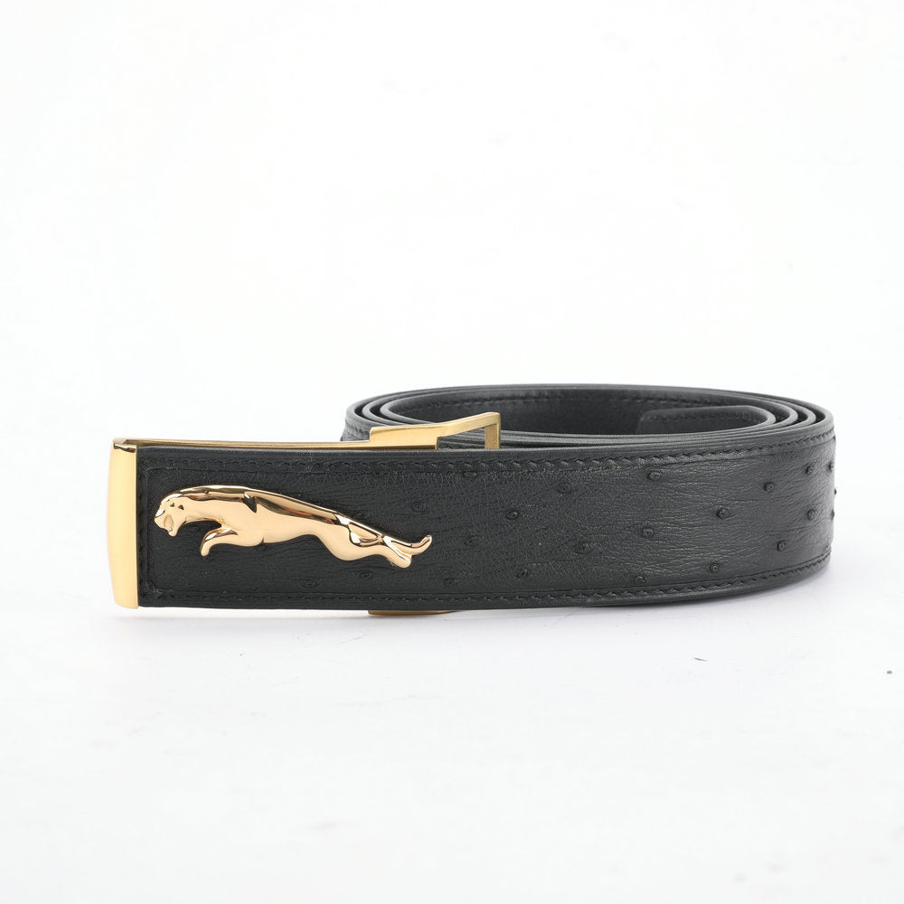 South African Ostrich Skin Genuine Leather Men's Belt High Quality Men's Belt 