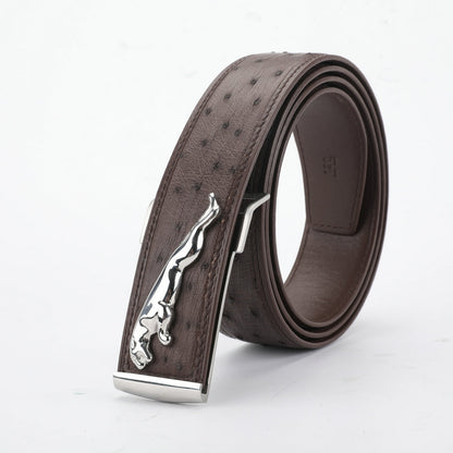 South African Ostrich Skin Genuine Leather Men's Belt High Quality Men's Belt 