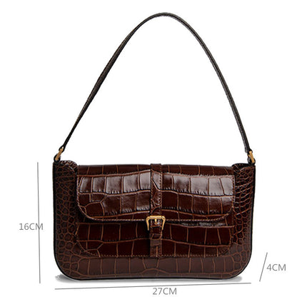 Crocodile pattern baguette bag underarm crossbody small square bag shoulder bag shoulder bag