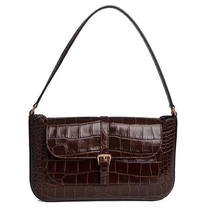 Crocodile pattern baguette bag underarm crossbody small square bag shoulder bag shoulder bag