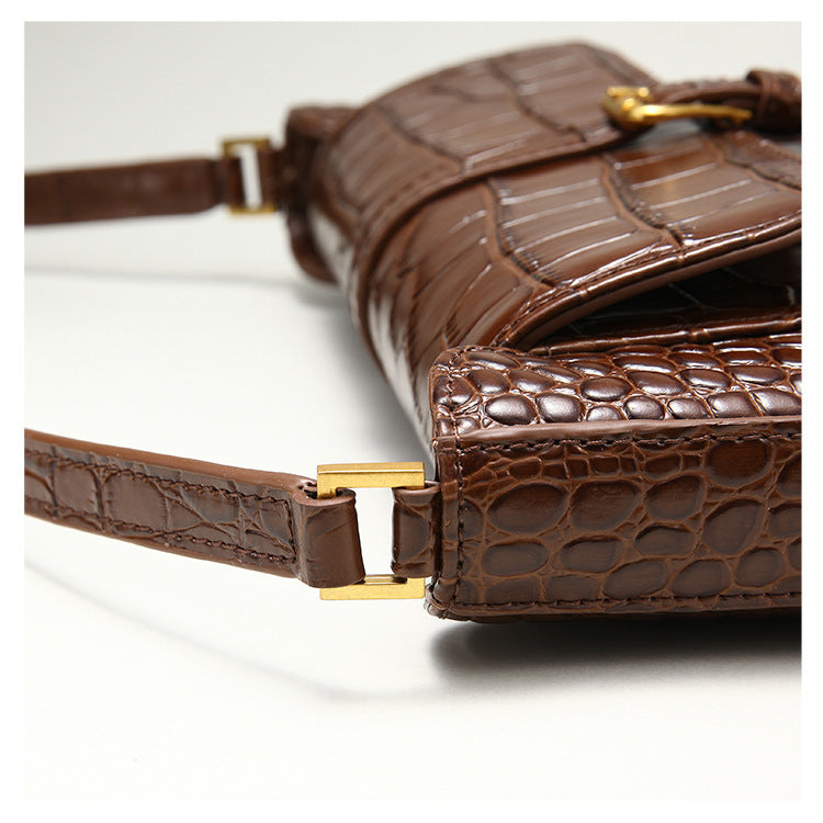 Crocodile pattern baguette bag underarm crossbody small square bag shoulder bag shoulder bag