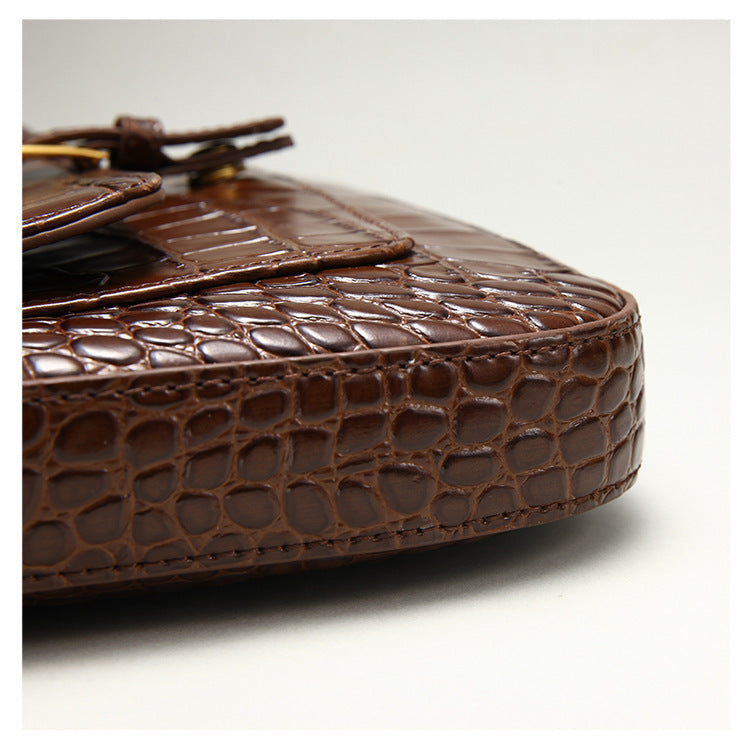 Crocodile pattern baguette bag underarm crossbody small square bag shoulder bag shoulder bag