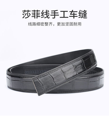 Men's business automatic buckle 3.4 crocodile leather belt men dermis 