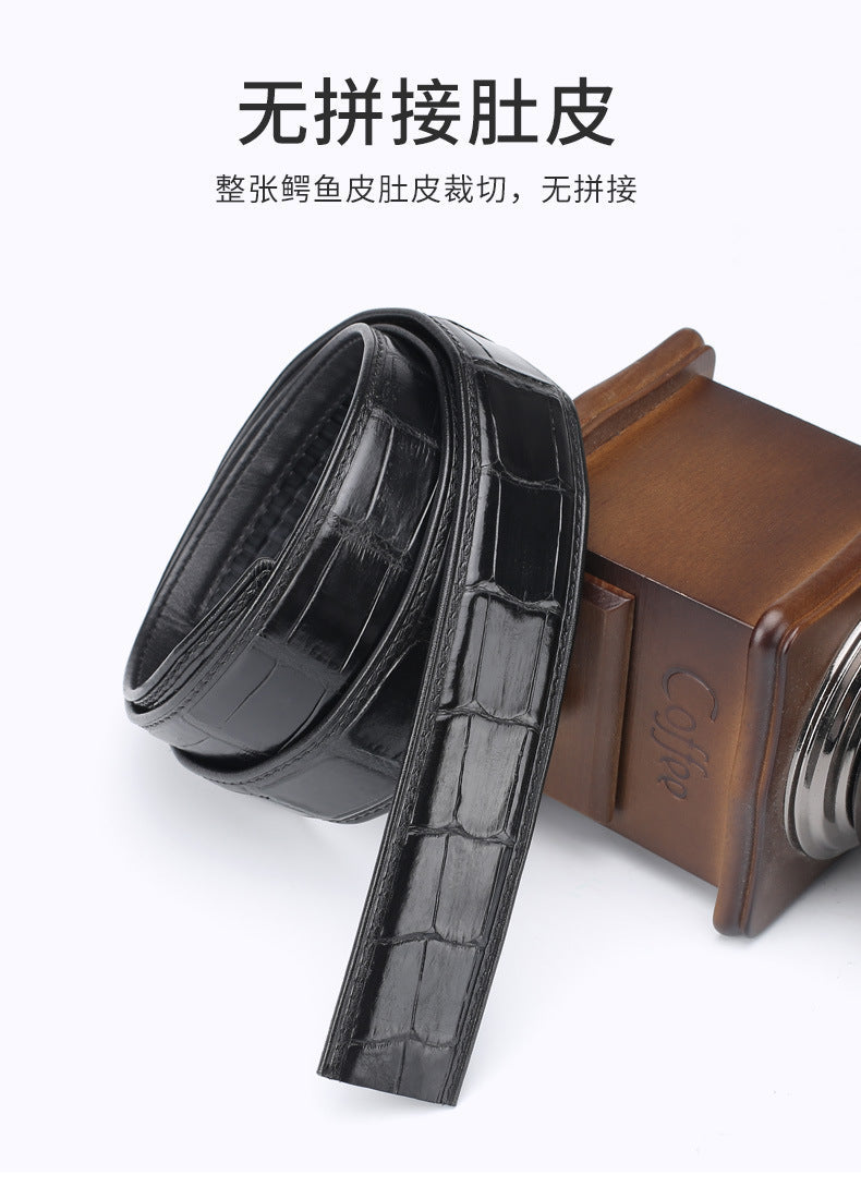 Men's business automatic buckle 3.4 crocodile leather belt men dermis 