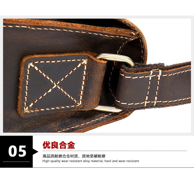 Men's Shoulder Bag Made of Genuine Cowhide Leather High Quality Vintage Large Capacity Men's Crossbody Bag Briefcase 