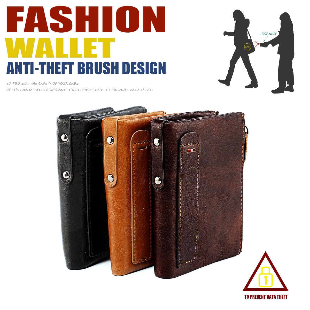 Men's short wallet, genuine cowhide leather, fashion clutch bag, RFID anti-theft coin purse, multi-functional men's wallet 