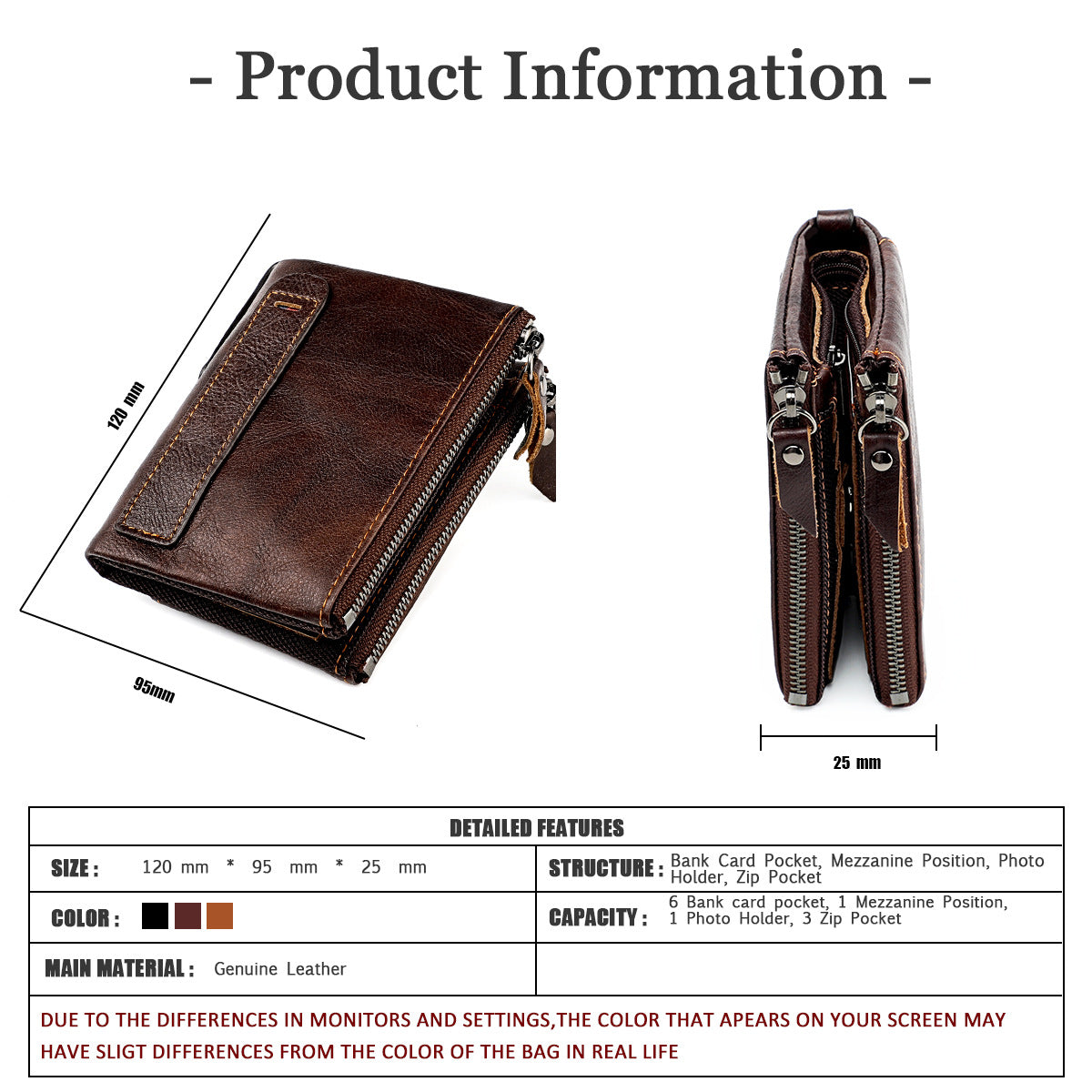 Men's short wallet, genuine cowhide leather, fashion clutch bag, RFID anti-theft coin purse, multi-functional men's wallet 