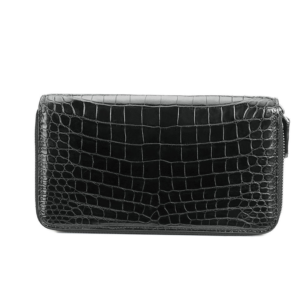 Siamese Crocodile Skin Long Wallet Men's Large Capacity Zipper Genuine Leather Wallet Business Casual Handbag 