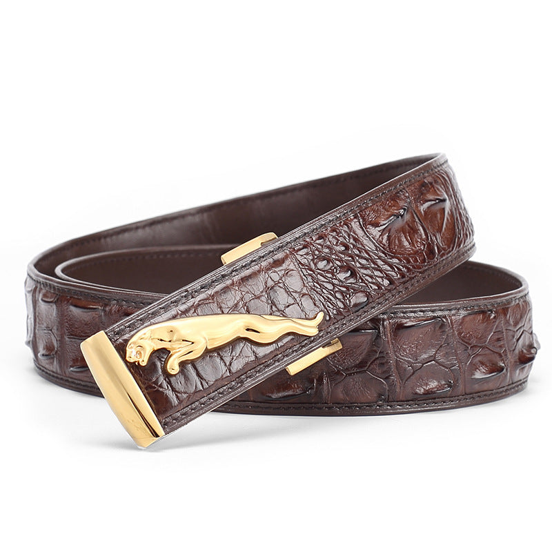 Thai Siamese Crocodile Skin Belt Men's Genuine Leather Business Casual Men's Belt Gift Present 