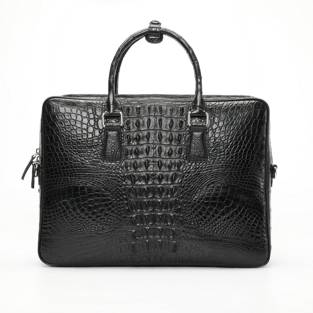 Siamese Crocodile Skin Briefcase Men's Bag Genuine Leather Shoulder Bag Crossbody Business Bag Handbag 