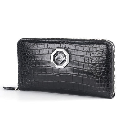 New crocodile belly skin genuine leather long wallet men's wallet business casual men's handbag 