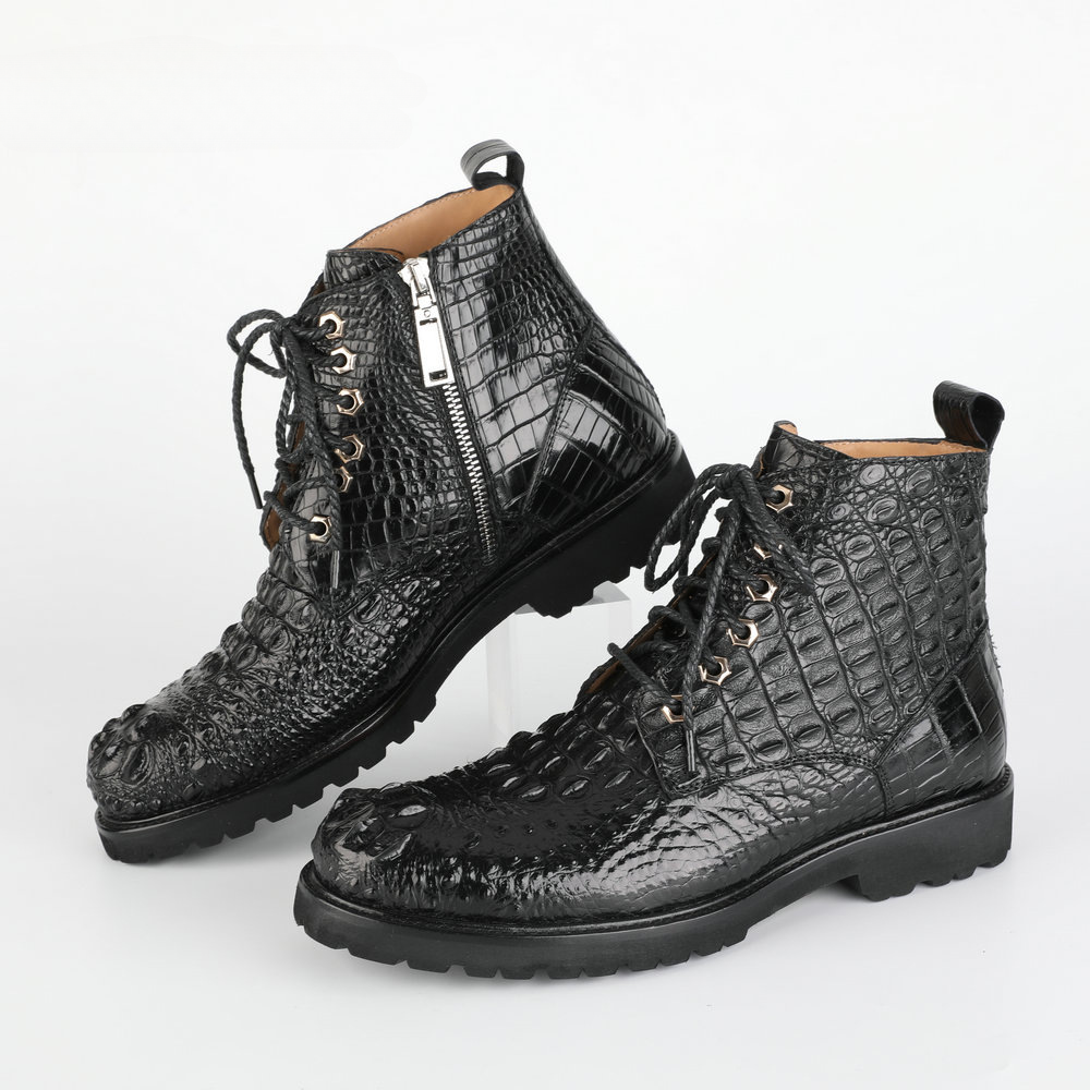 Crocodile leather genuine leather men's Martin boots business casual boots outdoor short boots 