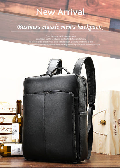 Men's backpack cowhide genuine leather business business trip off-road travel computer bag 