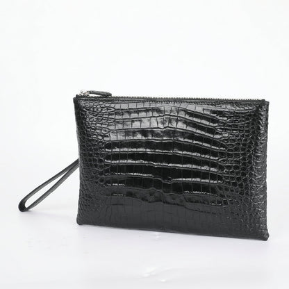 Siamese Crocodile Belly Skin Genuine Leather Men's Bag Casual Handbag Business Bag 