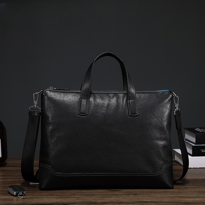 Men's handbag, genuine cowhide leather handbag, computer bag, high quality business briefcase 