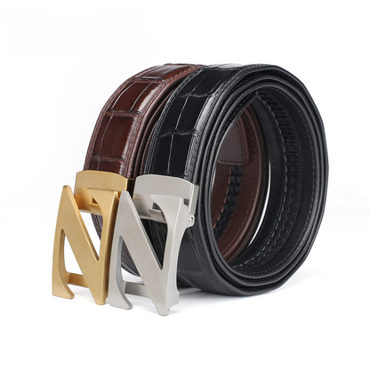 Siamese Crocodile Skin Men's Belt Genuine Leather Automatic Buckle Fashion Business Casual 