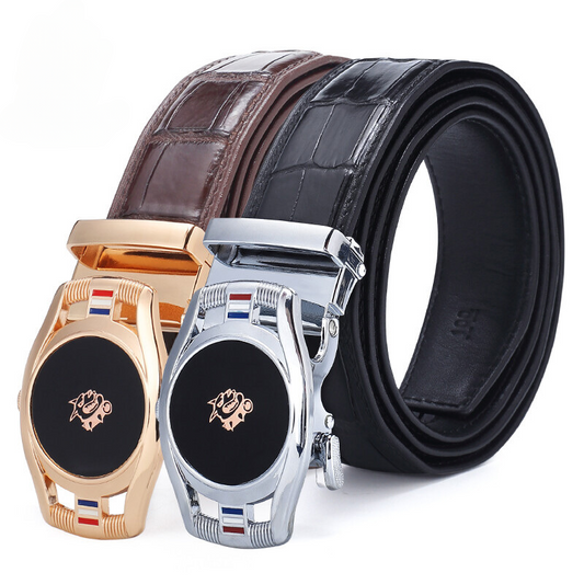 Men's Belt Crocodile Skin Genuine Leather Automatic Buckle Fashion Casual High Quality Men Belt 