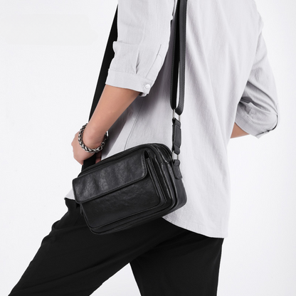 Men's Shoulder Bag Made of Cowhide Genuine Leather High Quality Business Casual Crossbody Bag 