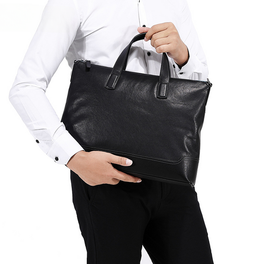 Men's handbag, genuine cowhide leather handbag, computer bag, high quality business briefcase 