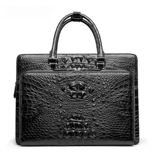 Siamese Crocodile Skin Men's Briefcase Genuine Leather High Quality Business Bag Handbag 