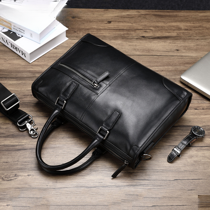 Men's handbag, handbag, genuine leather, cowhide, computer bag, business briefcase 