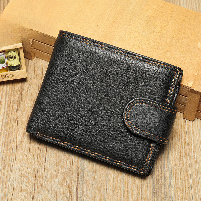 Men's short wallet made of genuine cowhide leather Casual men's wallet 